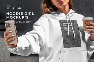 Hoodie Mockups Stylish Woman