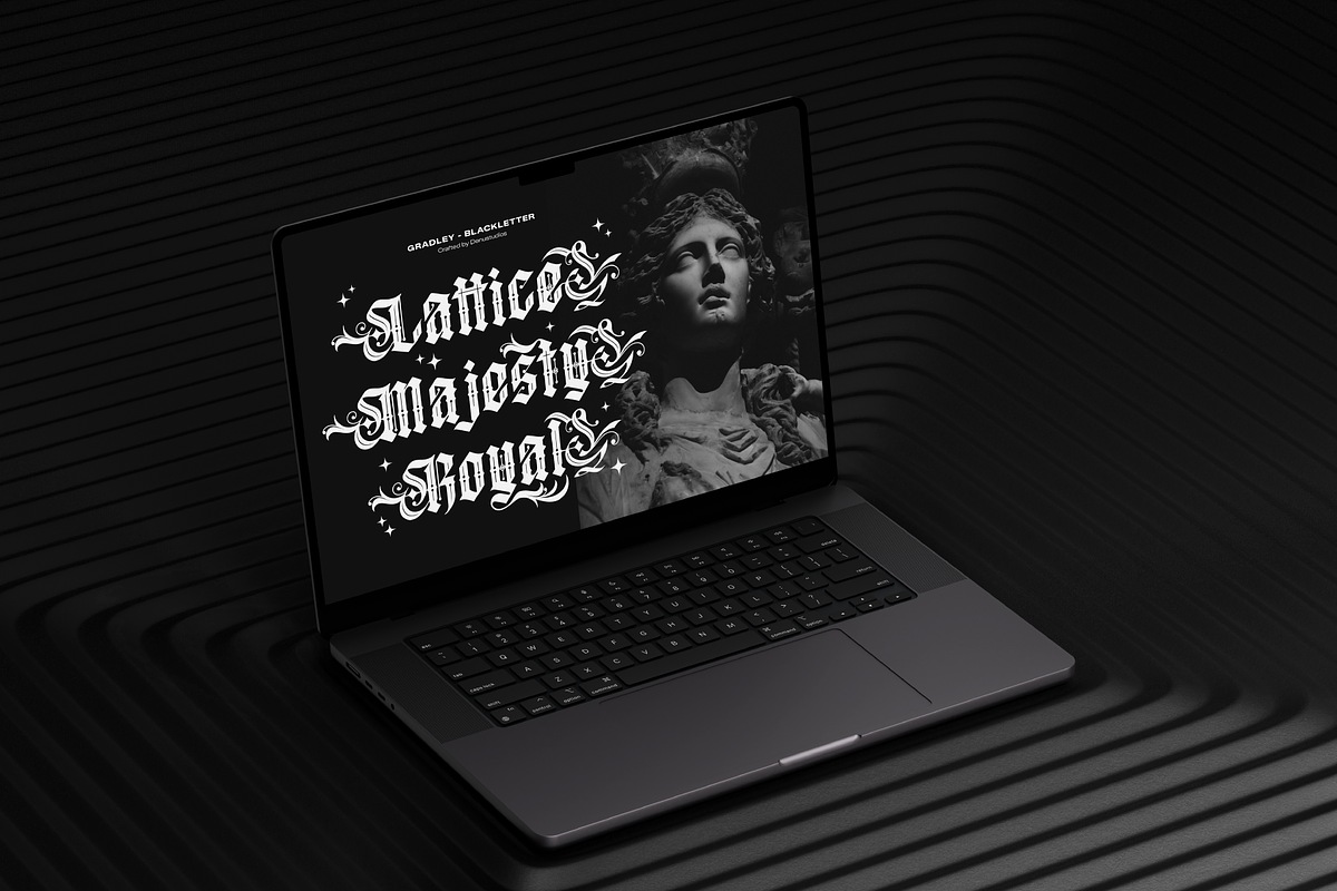 Gradley | Blackletter Font, a Blackletter Font by Denustudios (Photo 8 of 12)