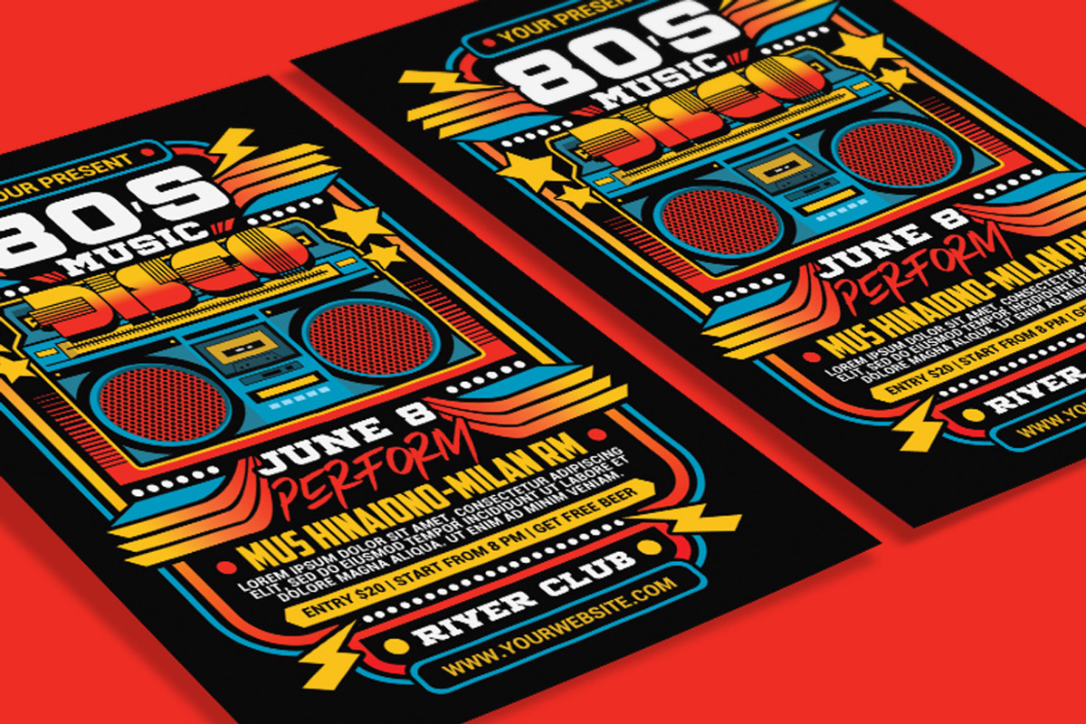 80's Retro Disco Party, a Flyer Template by Muhamad Iqbal hidayat (Photo 3 of 4)