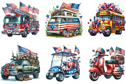 Memorial Day Car Parade Clipart, an Illustration by DreamArtGraphic (Thumbnail 2 of 4)