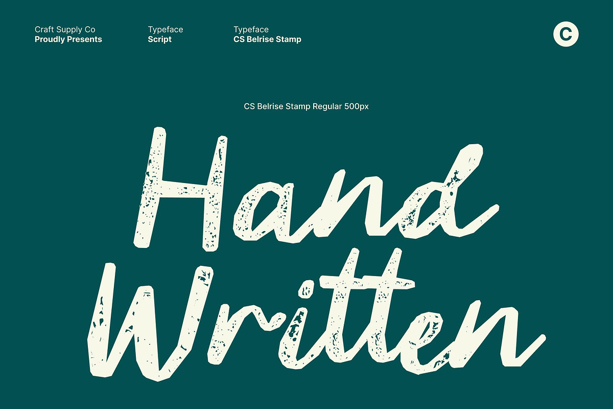 CS Belrise Stamp, a Script Font by Craft Supply Co. (Photo 2 of 8)