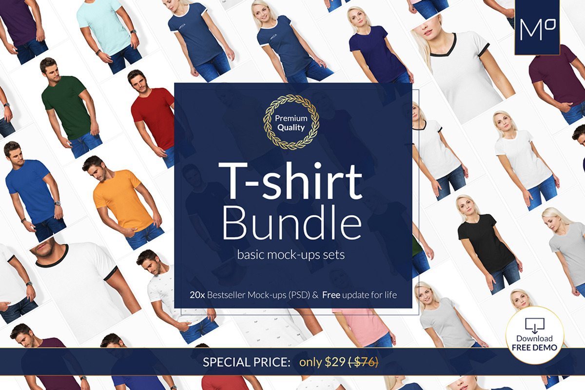 T-SHIRTS BUNDLE 20xMock-ups + DEMO, a Books & Magazine Mockup by Apparel_Mockups (Photo 4 of 28)