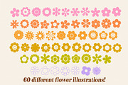 Retro Flowers Illustration Font, a Symbol Font by Dear Darling Design (Thumbnail 4 of 13)