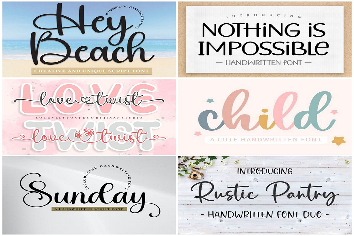 Beautiful Handwritten Font Bundle, a Script Font by QualityGraphics (Photo 1 of 6)