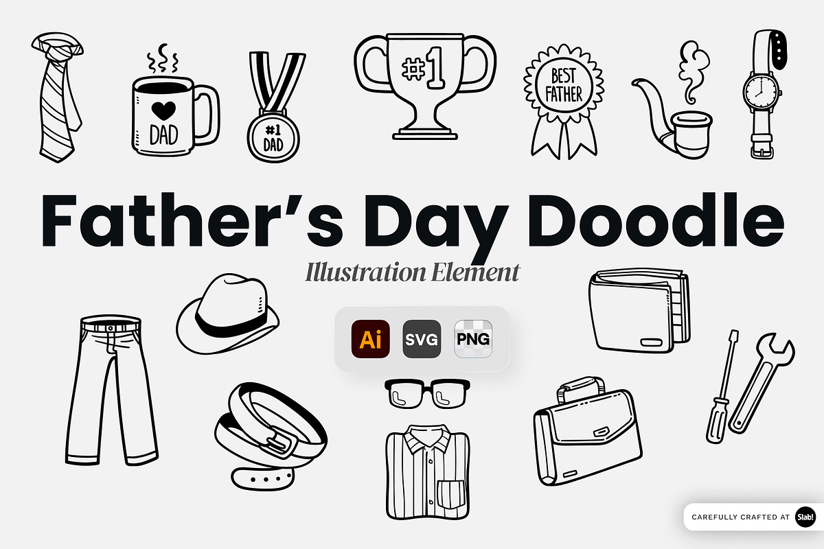 Father’s Day Doodle Illustration, an Object Graphic by SLAB! Design (Photo 1 of 3)