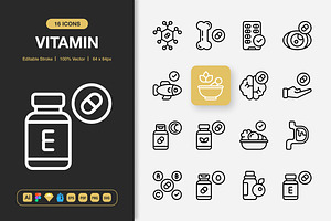 Vitamin Icons, an Outline Icon by Spacepixel Creative