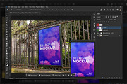 Iron Fence Billboard 2x3 Mockup, an Advertising Mockup by Mockups by Carlos Viloria (Thumbnail 2 of 4)