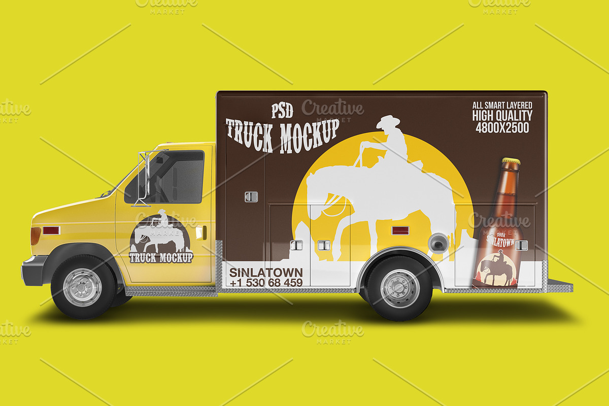 Realistic PSD Truck Mockup, a Product Mockup by Sinlatown (Photo 4 of 5)