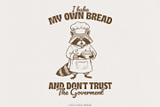 Bake My Own Bread Raccoon PNG, an Illustration by SharpMarketplace (Thumbnail 1 of 9)