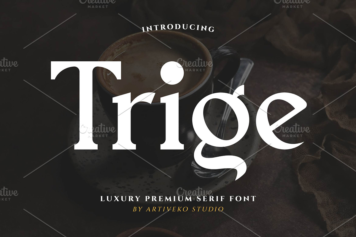 Trige Luxury Premium Serif, a Serif Font by Artiveko (Photo 1 of 9)