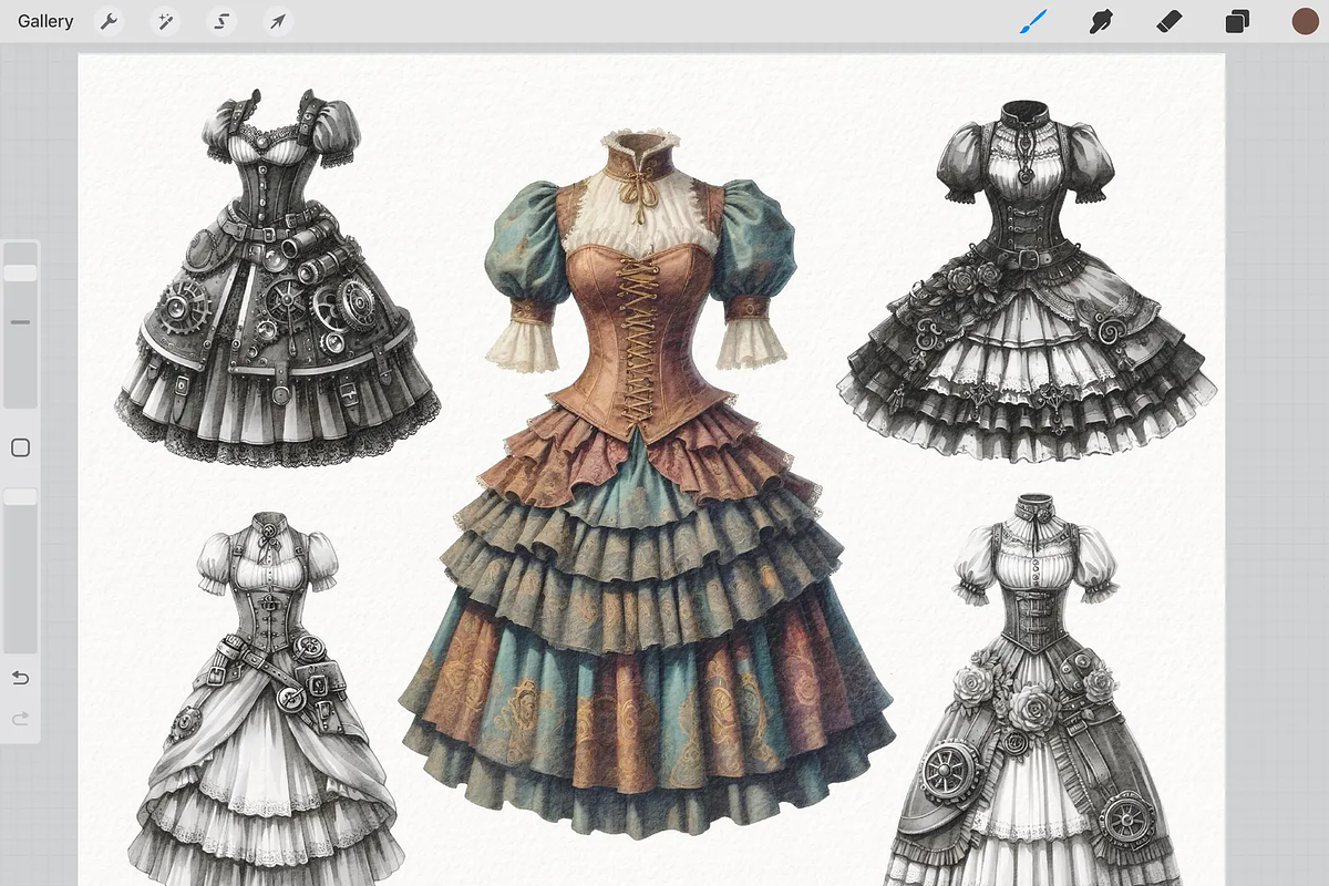 1000+ DRESS PROCREATE STAMPS, a Brush Add-On by BeeRubby (Photo 8 of 9)