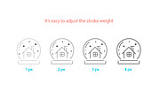 90 winter outline icons, a Graphic by Mallinka (Thumbnail 4 of 8)