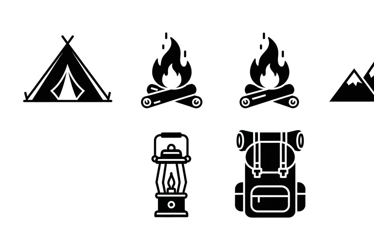 Camping Adventure Silhouette Icon, an Illustration by Artivon (Photo 40 of 51)