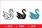 Origami Swan Vector Design, a Solid Icon by Artonix (Thumbnail 1 of 2)