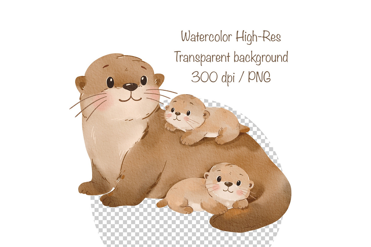 Cute Sea Otter Clipart Watercolor, an Animal Illustration by ArtGiftsStudio (Photo 4 of 4)