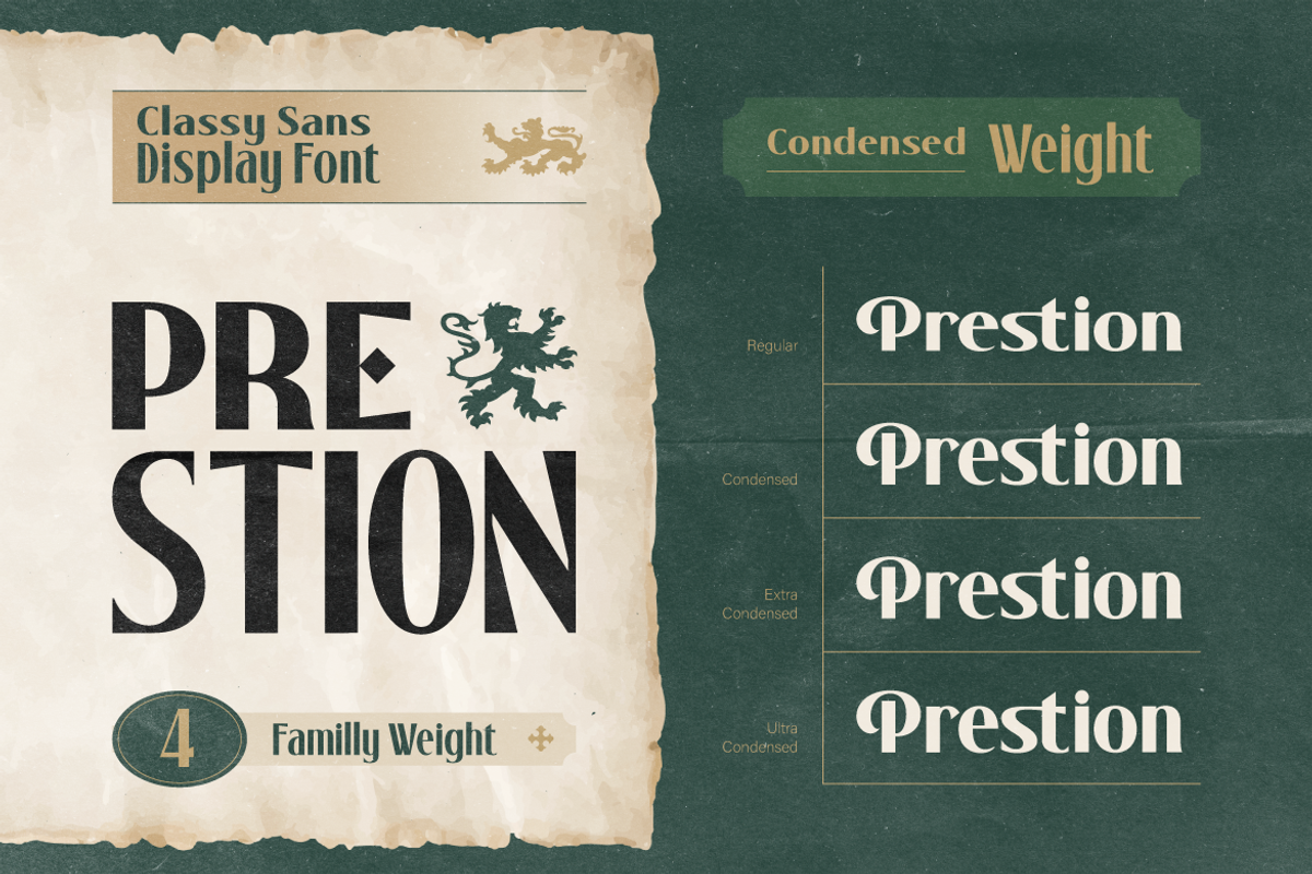 Prestion, a Sans Serif Font by Burntilldead (Photo 3 of 12)