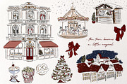 Midnight Town – Winter Line Art, a Seasonal Illustration by Mio Buono (Thumbnail 11 of 18)