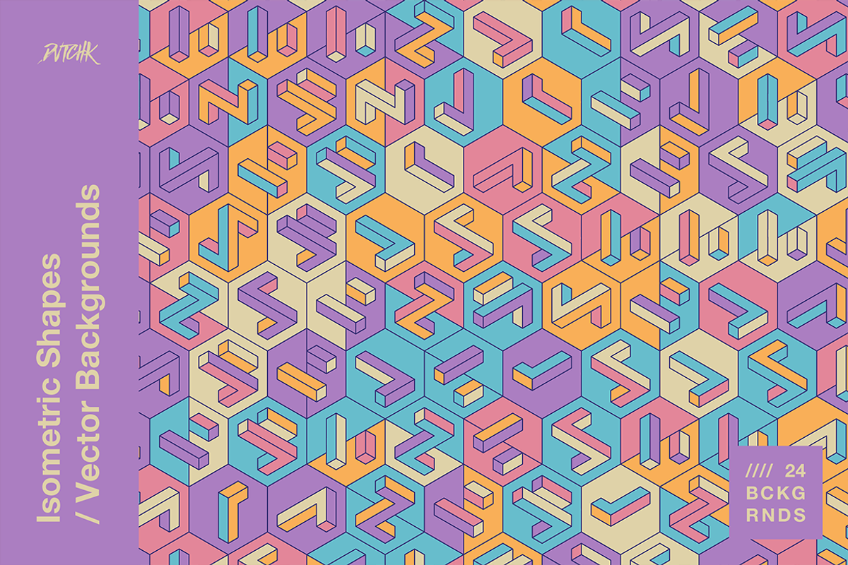 Isometric Shapes / Vector Background, a Background Graphic by dvtchk (Photo 14 of 16)