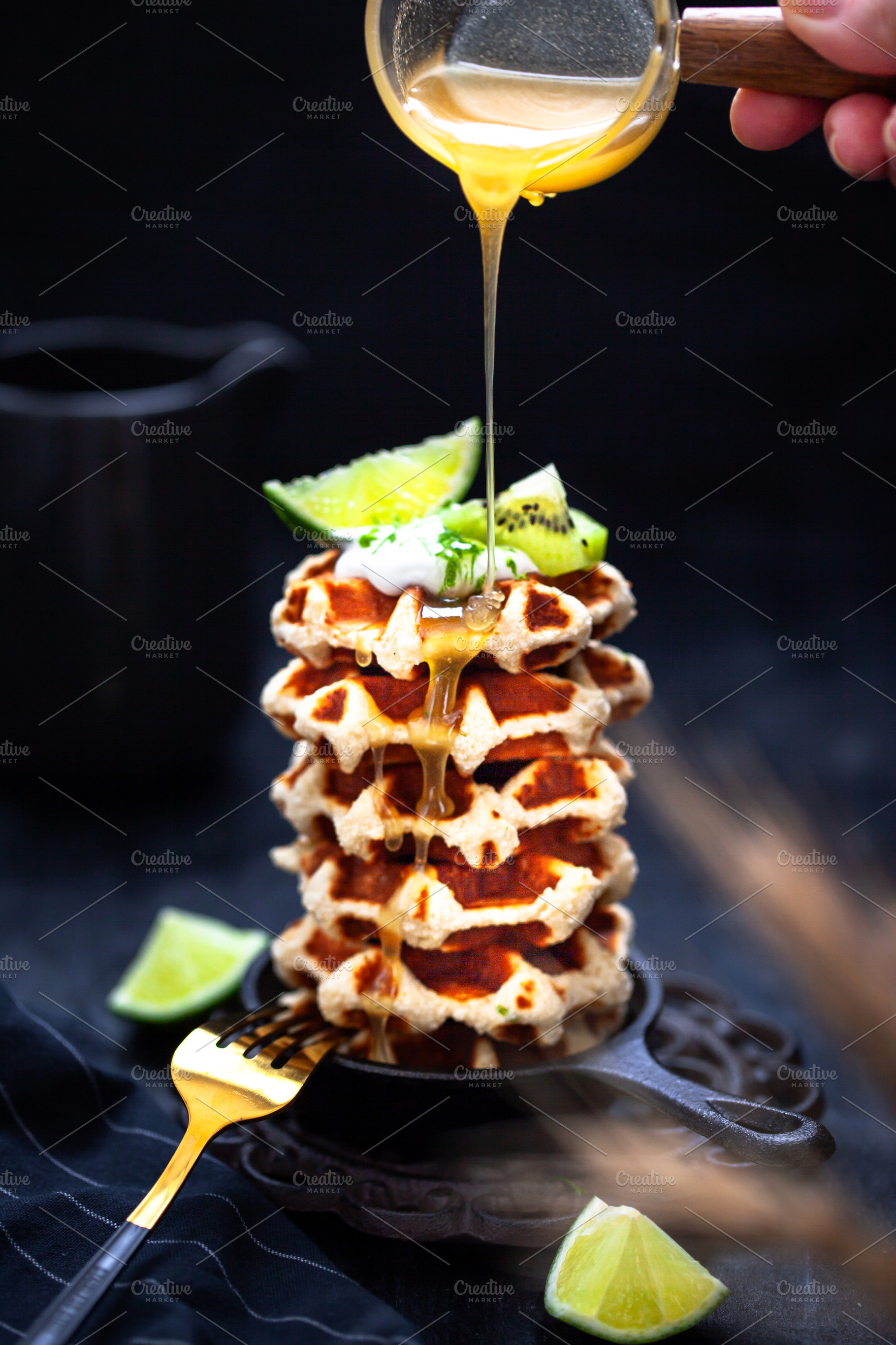 Delicious coconut waffles, a Food & Drink Photo by Kate S