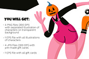 Halloween Characters & Gift Cards, a Seasonal Illustration by Panna Limon Store (Thumbnail 8 of 9)