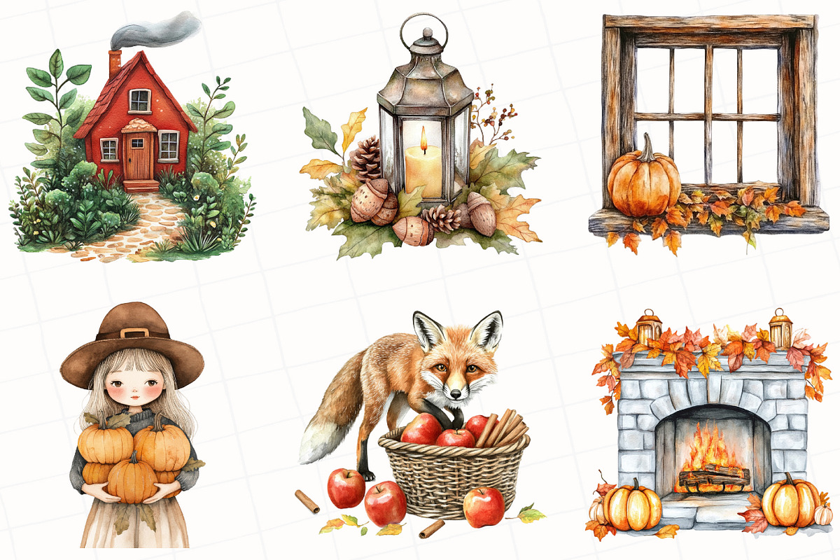 Autumn Aesthetic Elements Clipart, an Illustration by OK Design (Photo 4 of 5)