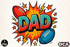 DAD Comic Style Sublimation PNG, an Illustration by DreamCafeArt