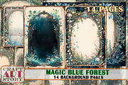 Magic blue forest Blank background, an Object Illustration by CraftArtStory (Thumbnail 1 of 4)