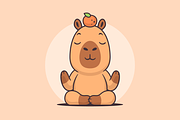 Yoga Capybara, an Animal Illustration by Vector Kitchen by Zoljo (Thumbnail 1 of 3)
