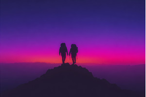 A couple embarks on a mountain, a Transportation Photo by ZinetroN