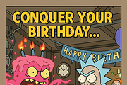 Rick and Morty Birthday Cards Bday, an Illustration by IconValue (Thumbnail 11 of 14)