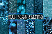 Blue Glitter & Bokeh Backgrounds, a Texture Graphic by Paper Element (Thumbnail 1 of 3)