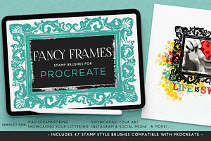 Procreate Fancy Frame Stamp Brushes