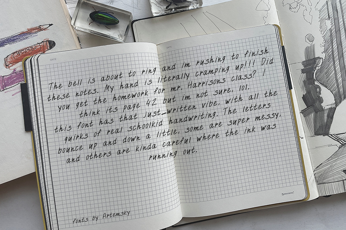 Organic Sans Serif Hand Written Font, a Handwritten Font by Artemsky (Photo 3 of 10)