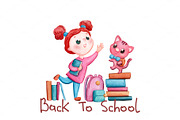 School Kids Clipart and Patterns, an Animal Illustration by RabbitAndPencil (Thumbnail 6 of 7)
