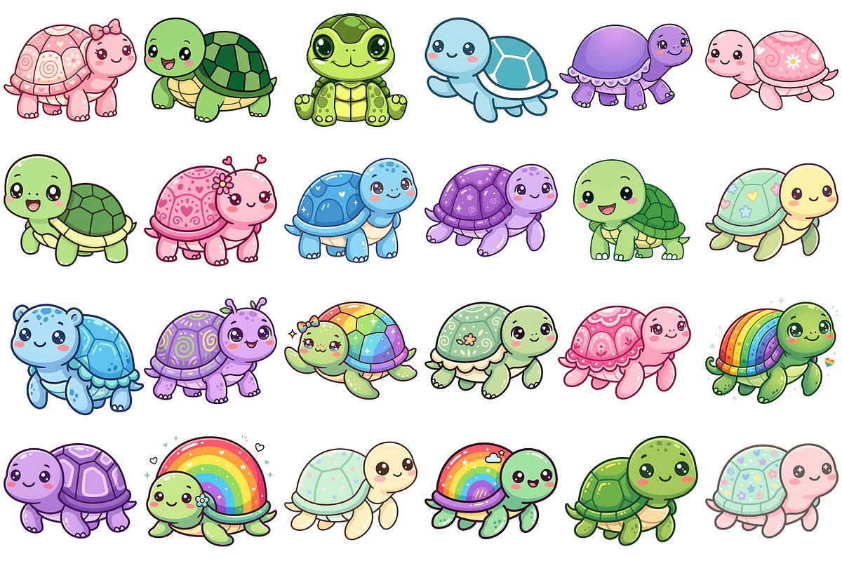 Cute Turtle Clipart, an Animal Illustration by Forhadx5 (Photo 5 of 6)