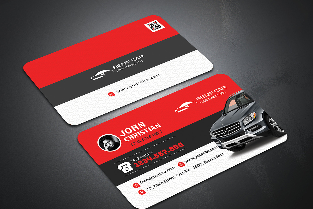Rent A Car Business Card, a Business Card Template by GreenPixi (Photo 2 of 3)