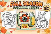 Fall Season Coloring Pages Vol. 3, a Seasonal Illustration by Inkivelle Studio (Thumbnail 1 of 3)