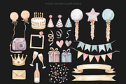 Watercolor Birthday Party Clipart, an Illustration by AquarelleSpace (Thumbnail 3 of 4)