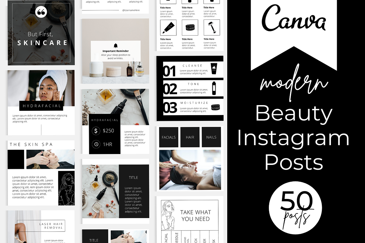 Beauty Themed Instagram Posts, a Social Media Template by Marketing Templates Co. (Photo 1 of 7)
