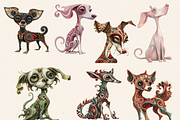 WHIMSICAL SURREAL DOGS CLIPART PACK, an Animal Illustration by Daring Digies (Thumbnail 3 of 8)
