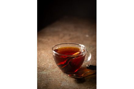 Tea bag in a glass cup, a Food & Drink Photo by piter.goskov
