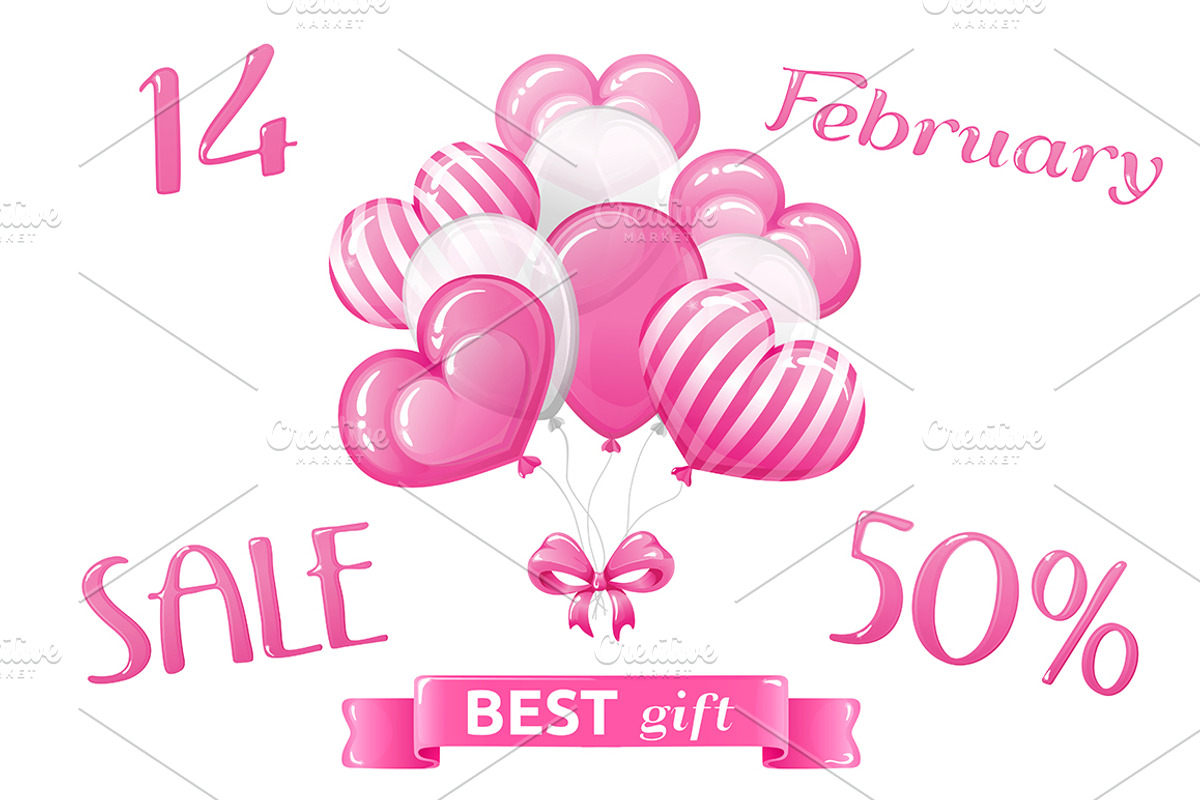 SET / 3 / SALE for Valentine's day, an Invitation Template by Nadin_Lebedeva (Photo 4 of 4)