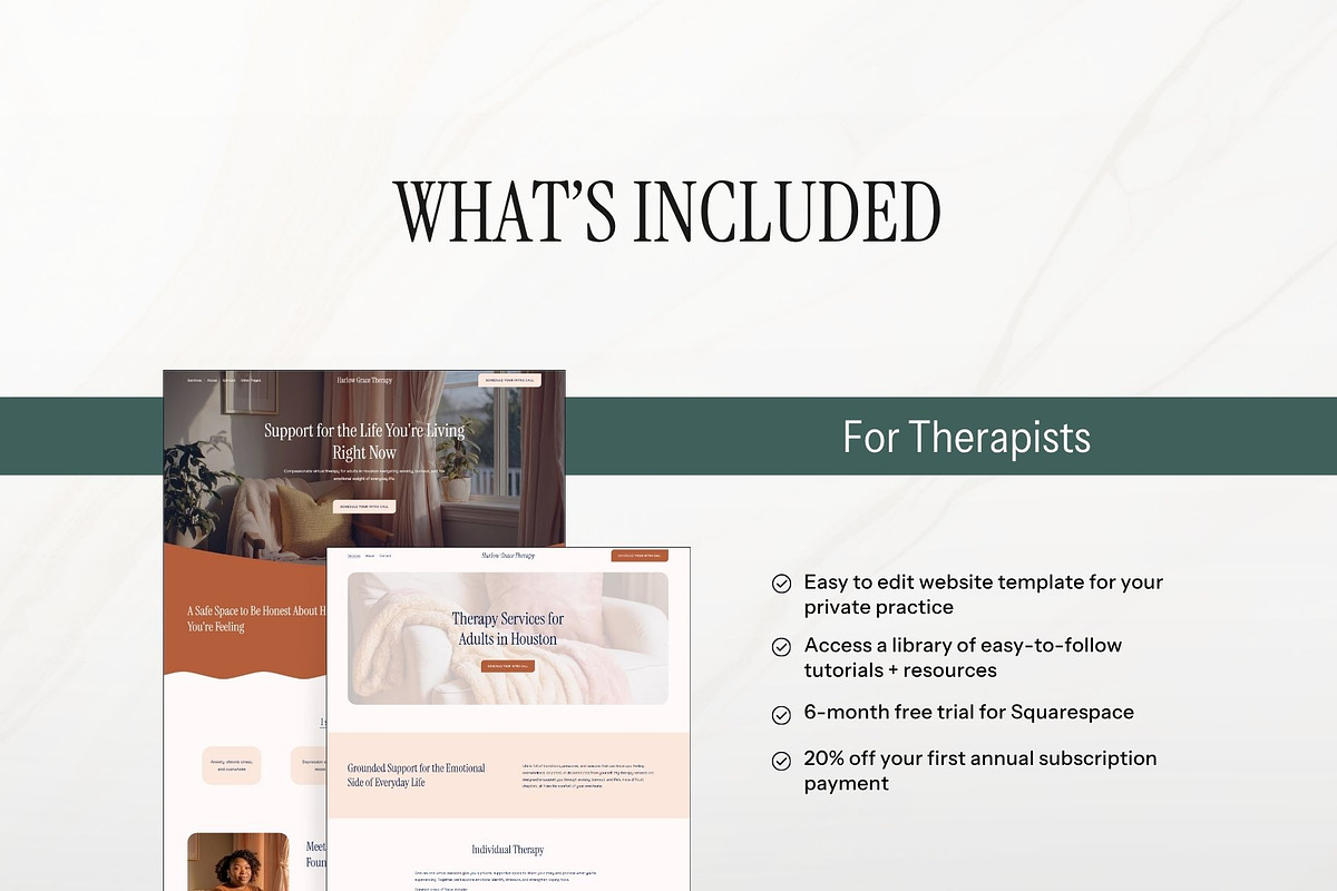 Squarespace Therapist Template, a Squarespace Template by Pretty Boss Designs (Photo 2 of 6)