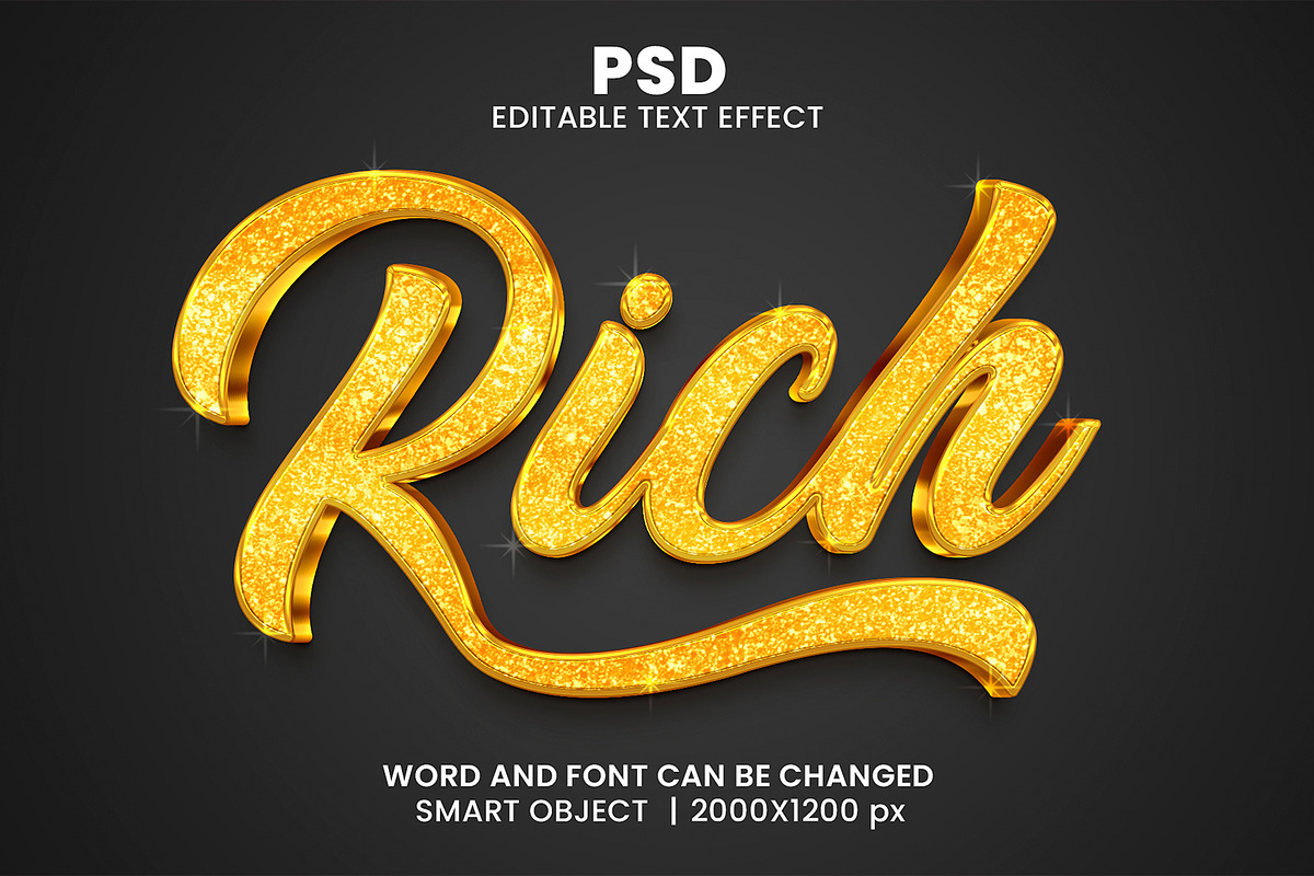 Rich Luxury 3d Text Effect Style, a Layer Style Add-On by bdrobin