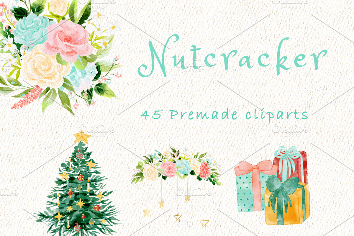 Nutcracker Christmas clipart, a Decorative Illustration by heyiamalice (Photo 4 of 13)