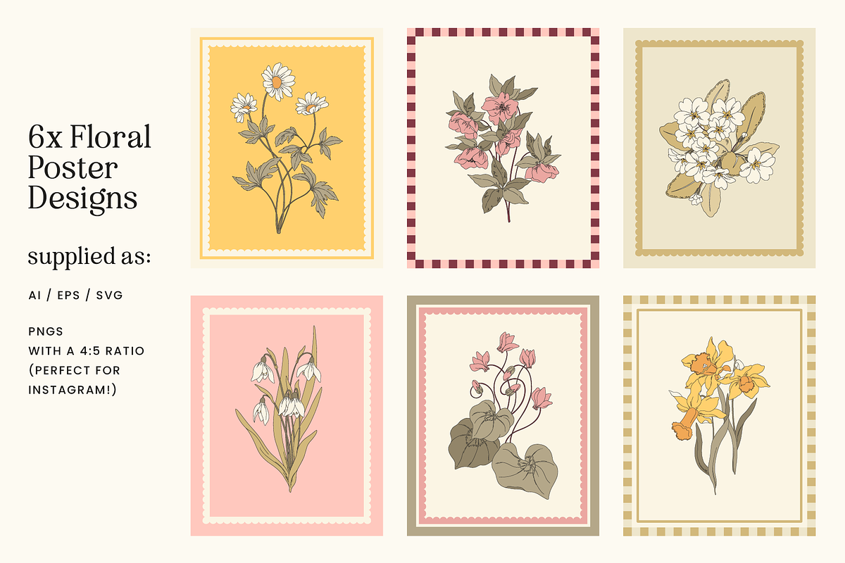 Spring Floral Vector Illustrations, a Decorative Illustration by Emma Webb Studio (Photo 5 of 9)