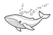 Whale Line Art Vector Bundle, an Illustration by yasushie (Thumbnail 50 of 51)