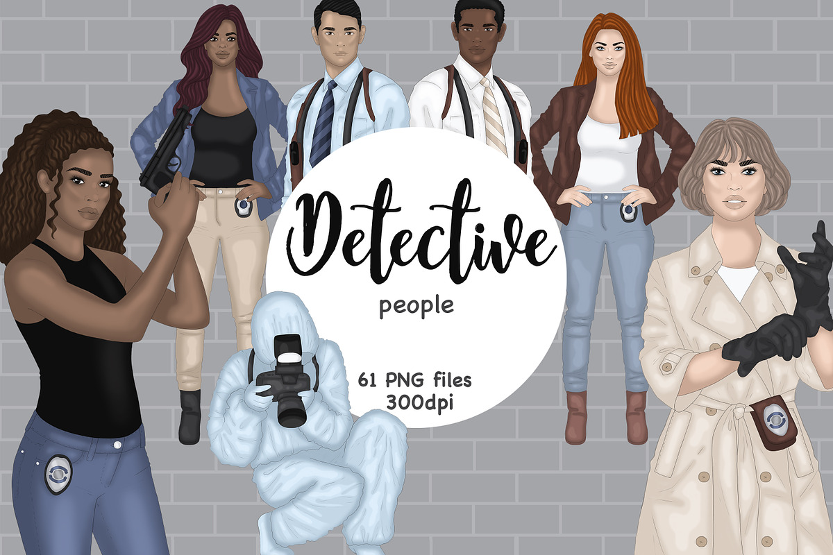 Detective Clipart, a Person Illustration by GlamArtZhanna (Photo 1 of 6)