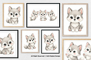 15 Bundle Watercolor Wolf Grey Nigh, an Animal Illustration by Morspective (Thumbnail 4 of 8)