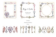 Watercolor Vintage Key Set, a Decorative Illustration by MayaNavits (Thumbnail 4 of 12)